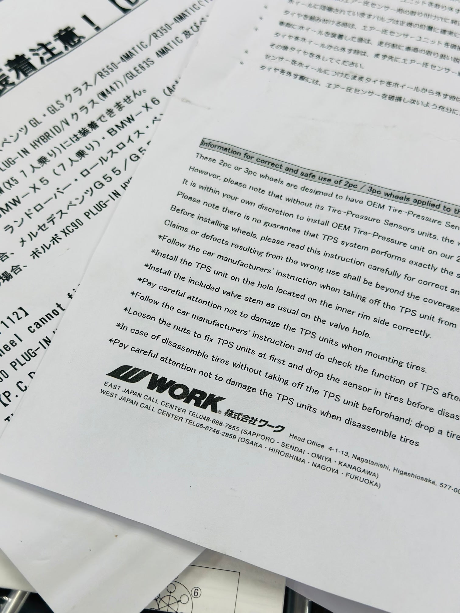 20” WORK VSXV 3pce split wheels 5/120