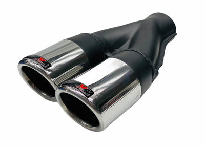 CHROME TIP GTI TWIN STAGGERED TAILPIECE 63MM