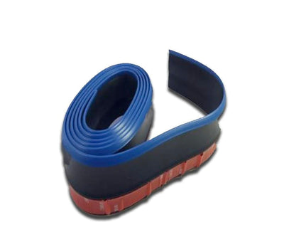 SAMURAI UNIVERSAL RUBBER FRONT SPOILER MATT BLACK BLUE EDGE