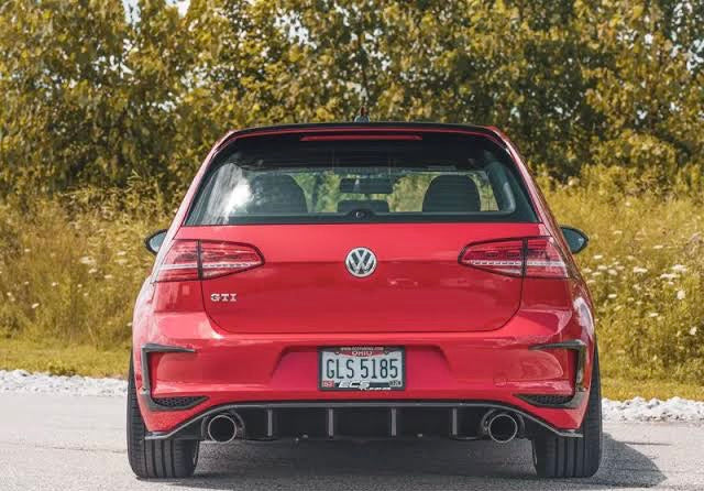 VW GOLF MK 7 gti R400 style REAR BUMPER CANARDS GLOSS BLACK