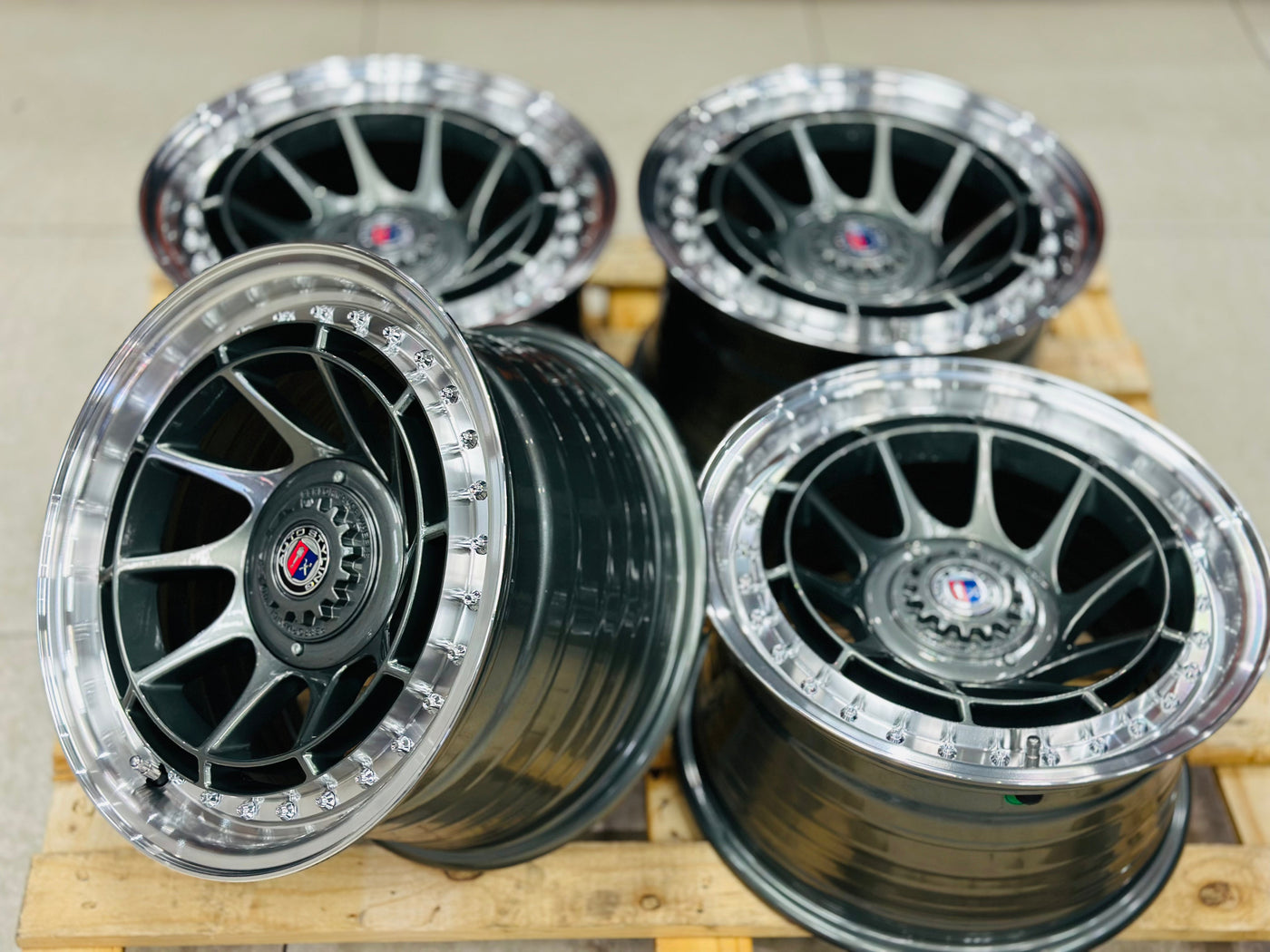 15” AS-7158  GUNMETAL 4/100 4/114 wheels
