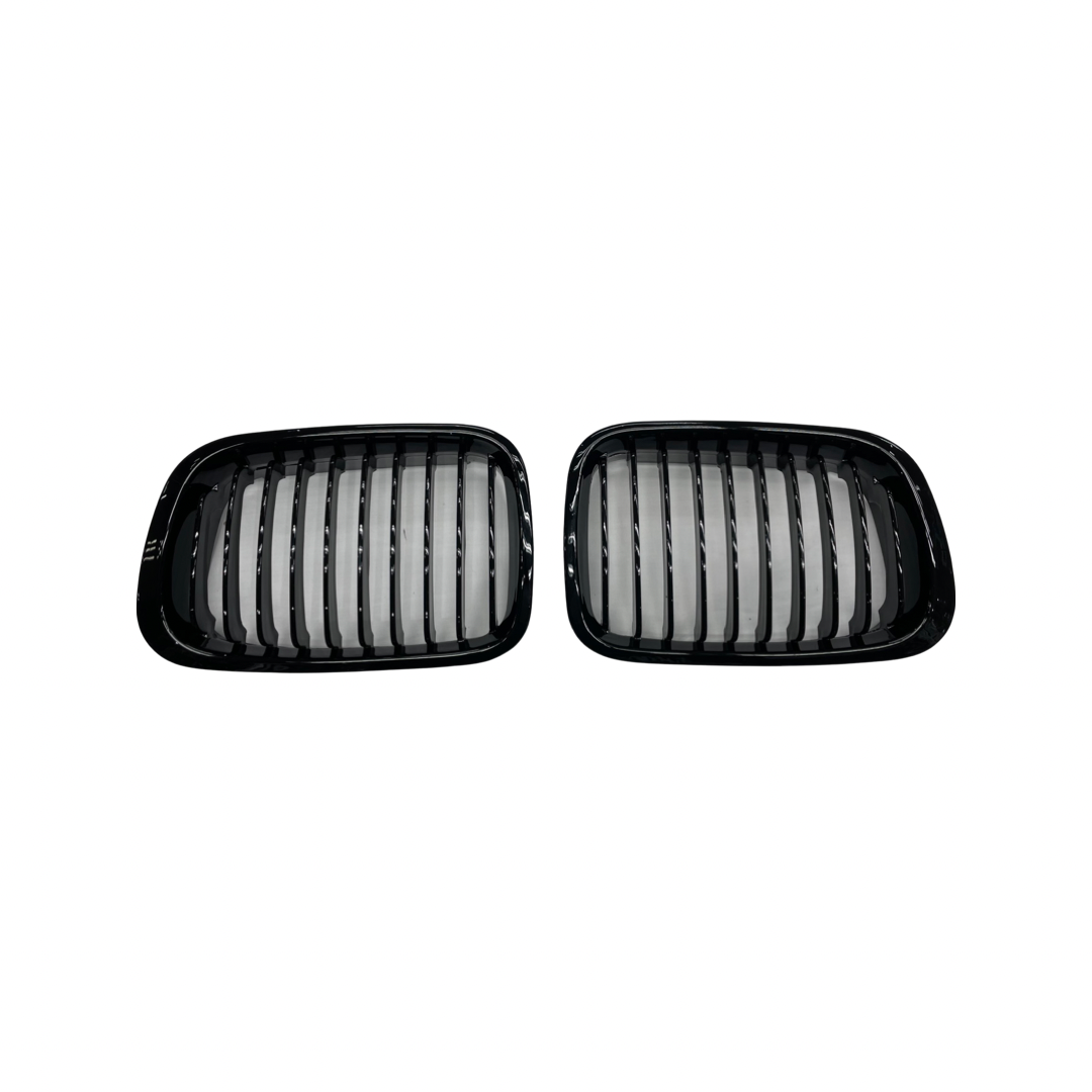 BMW E46 PRE FACELIFT DOUBLE  SLAT GLOSS BLACK GRILLS 4DOOR
