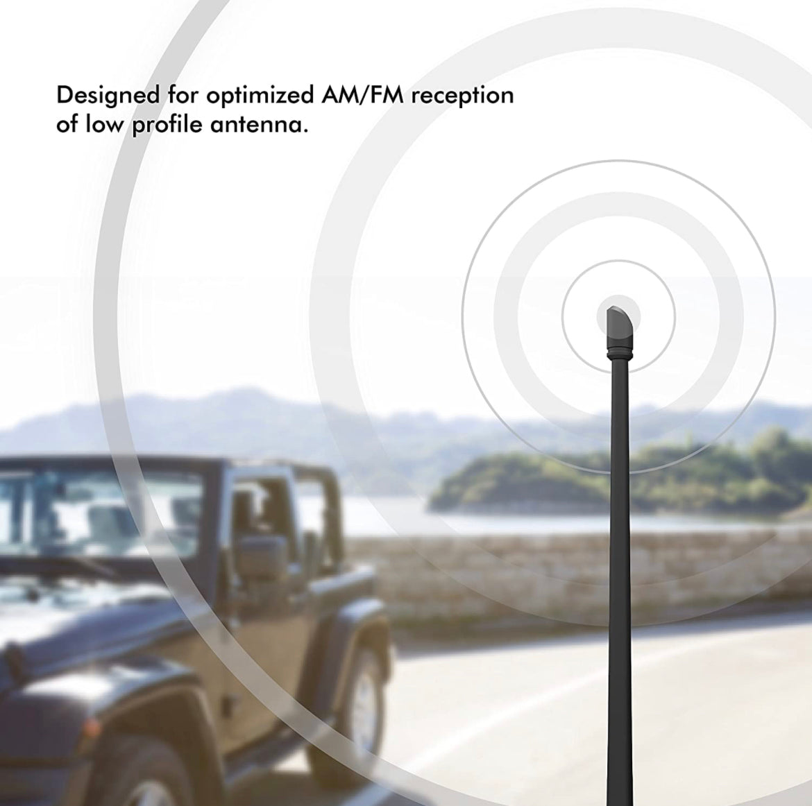 JEEP RYDONAIR 13” RUBBER/CARBON REPLACEMENT ANTENNA