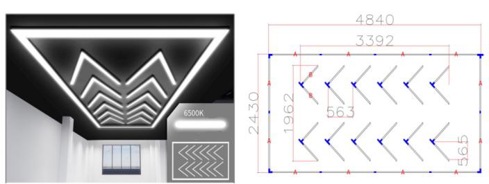 Designer Hexagon /arrow led lights 4.8m x2.4m