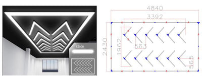 Designer Hexagon /arrow led lights 4.8m x2.4m