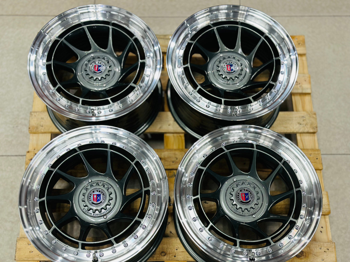 15” AS-7574 GUNMETAL 4/100 4/108 wheels