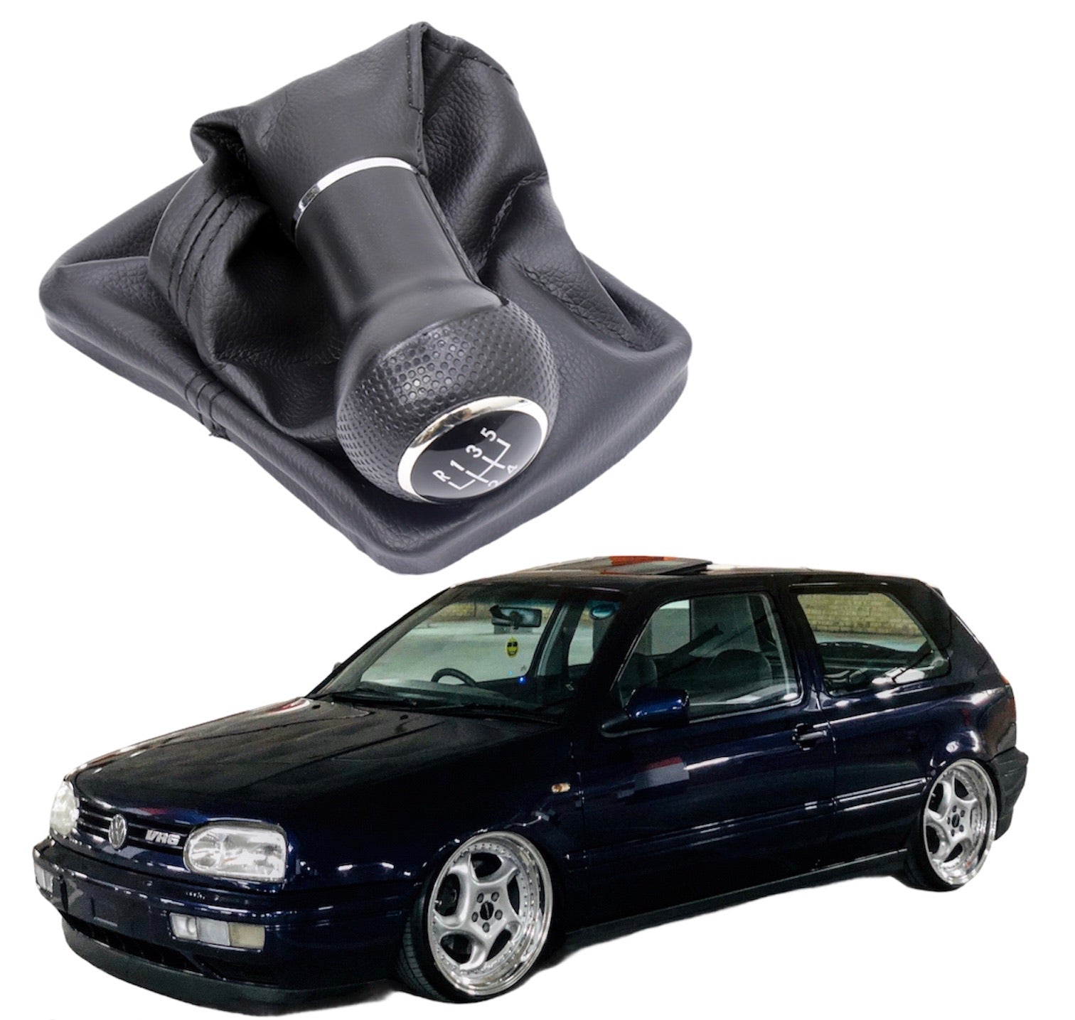 5 SPEED GEAR KNOB WITH BOOT BLACK VW GOLF MK3