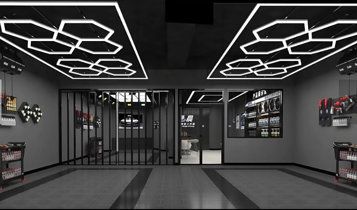 Designer Hexagon /arrow led lights 4.8m x2.4m