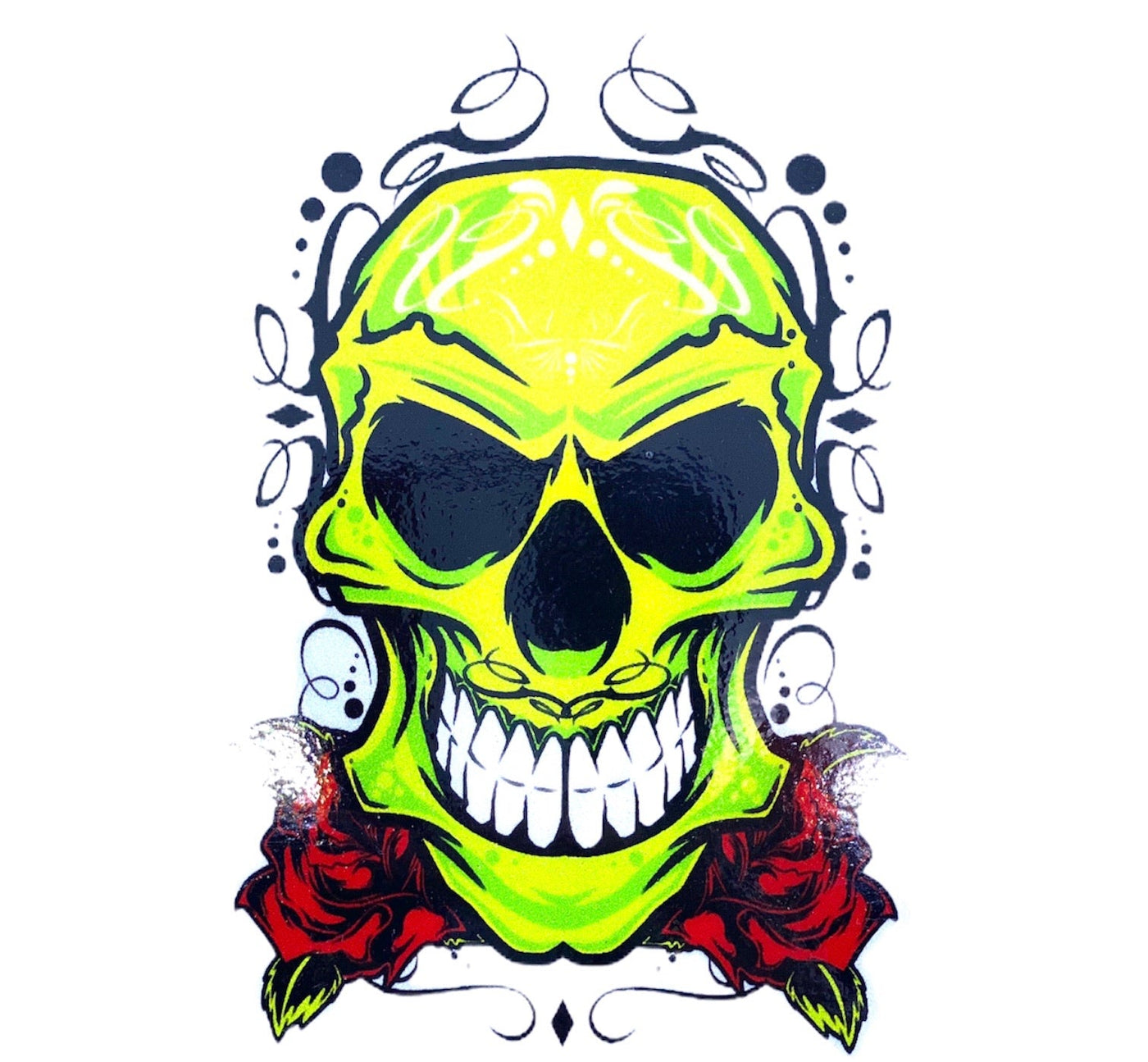 GREEN SKULL STICKER