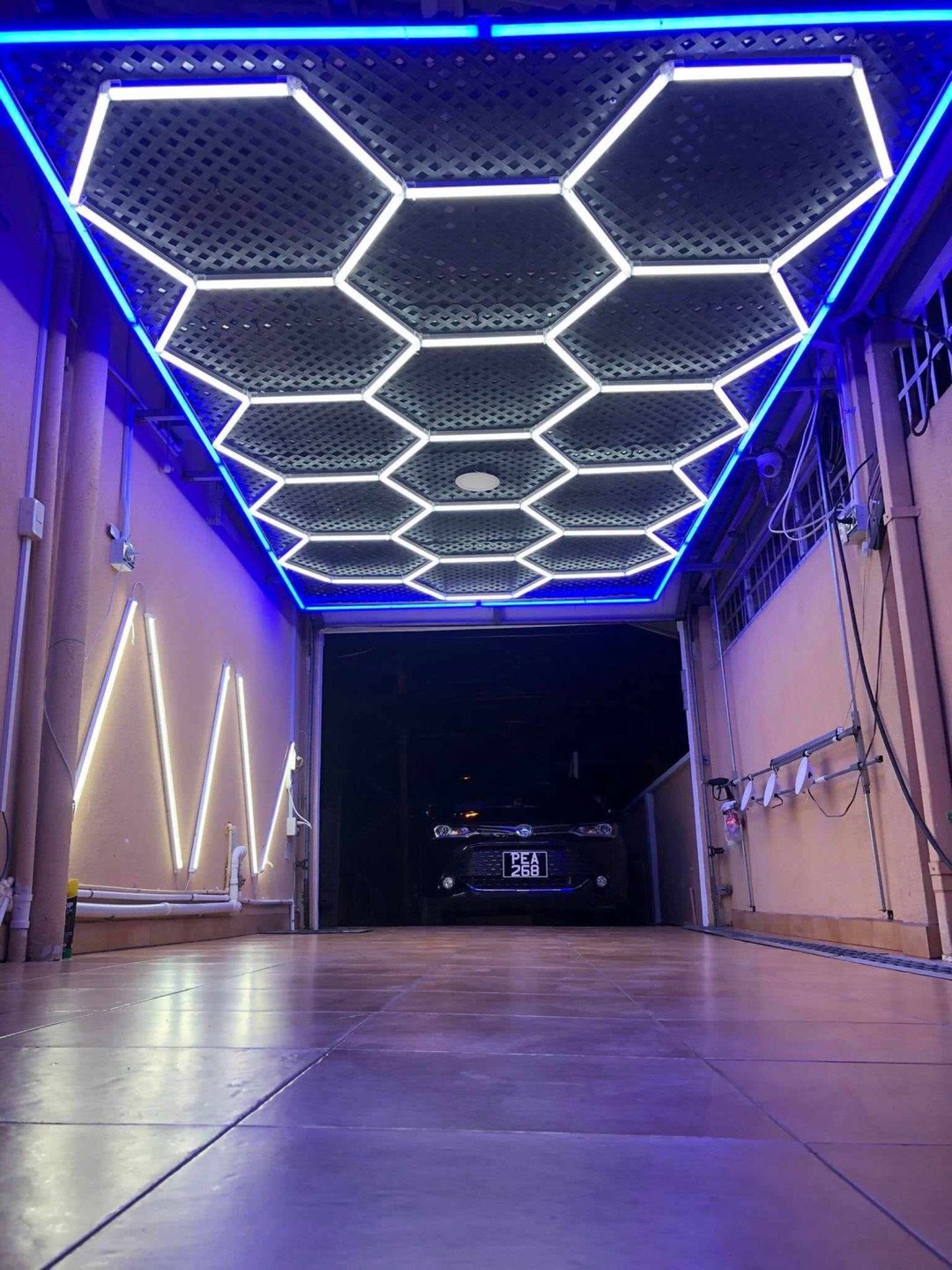 Designer Hexagon /arrow led lights 4.8m x2.4m