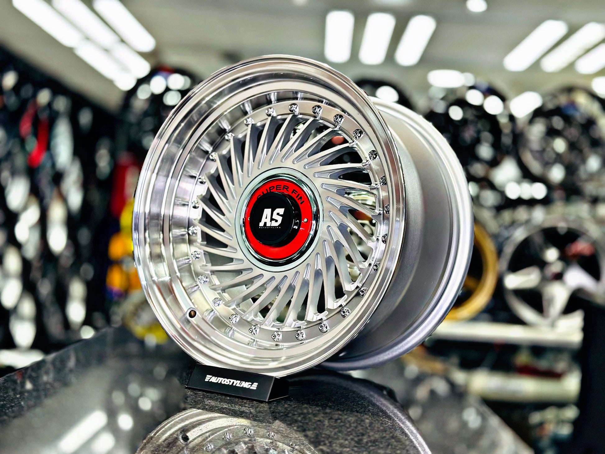 15” AS-SUPERFIN 4/100 & 5/100 SILVER MACHINE FACE  (D) WHEELS