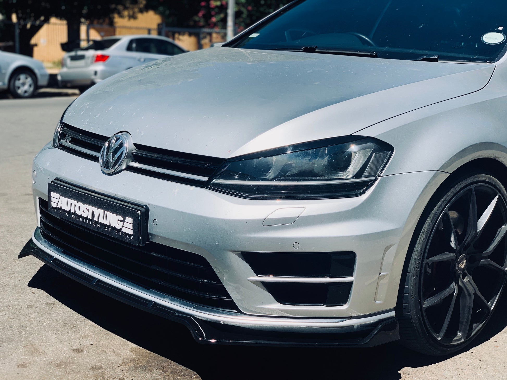 VW GOLF 7 / 7.5 / 7R / 7TSI AS 3PCE FRONT SPOILER GLOSS BLACK