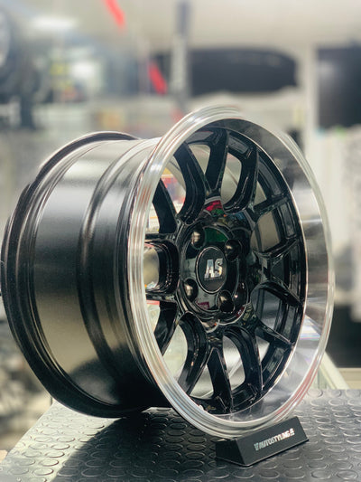 15” AS-TRW 1007 4/100 gloss black  wheels