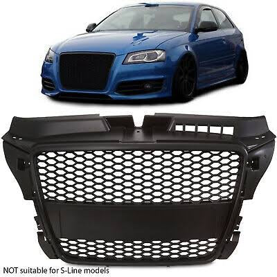 Audi A3 2008-2012 debadged grill gloss black