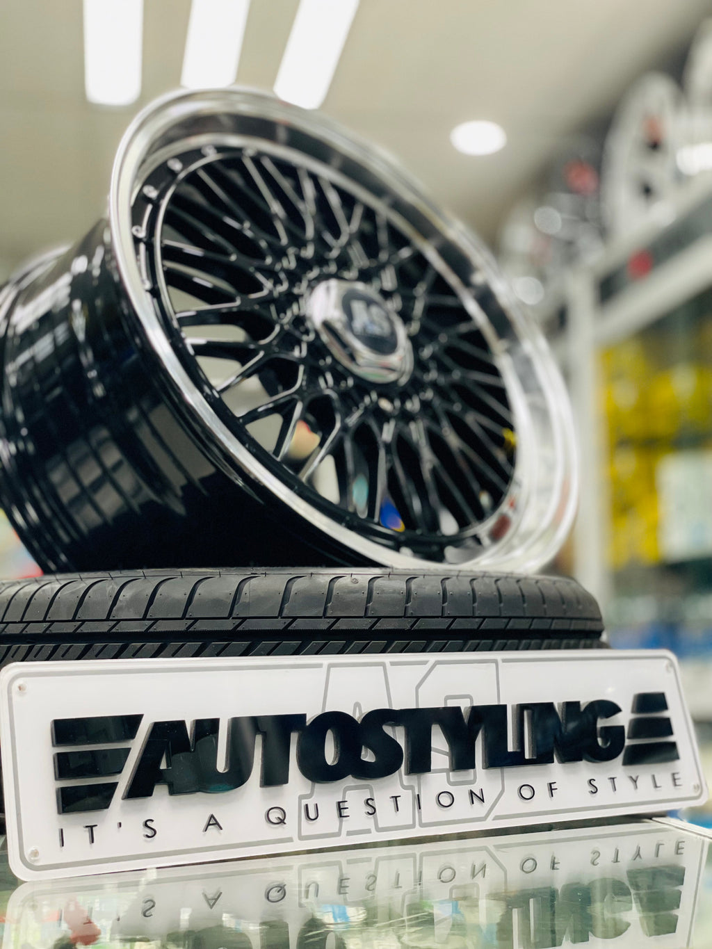 17” AS- 508 BBS STYLE MESH  BLACK wheels