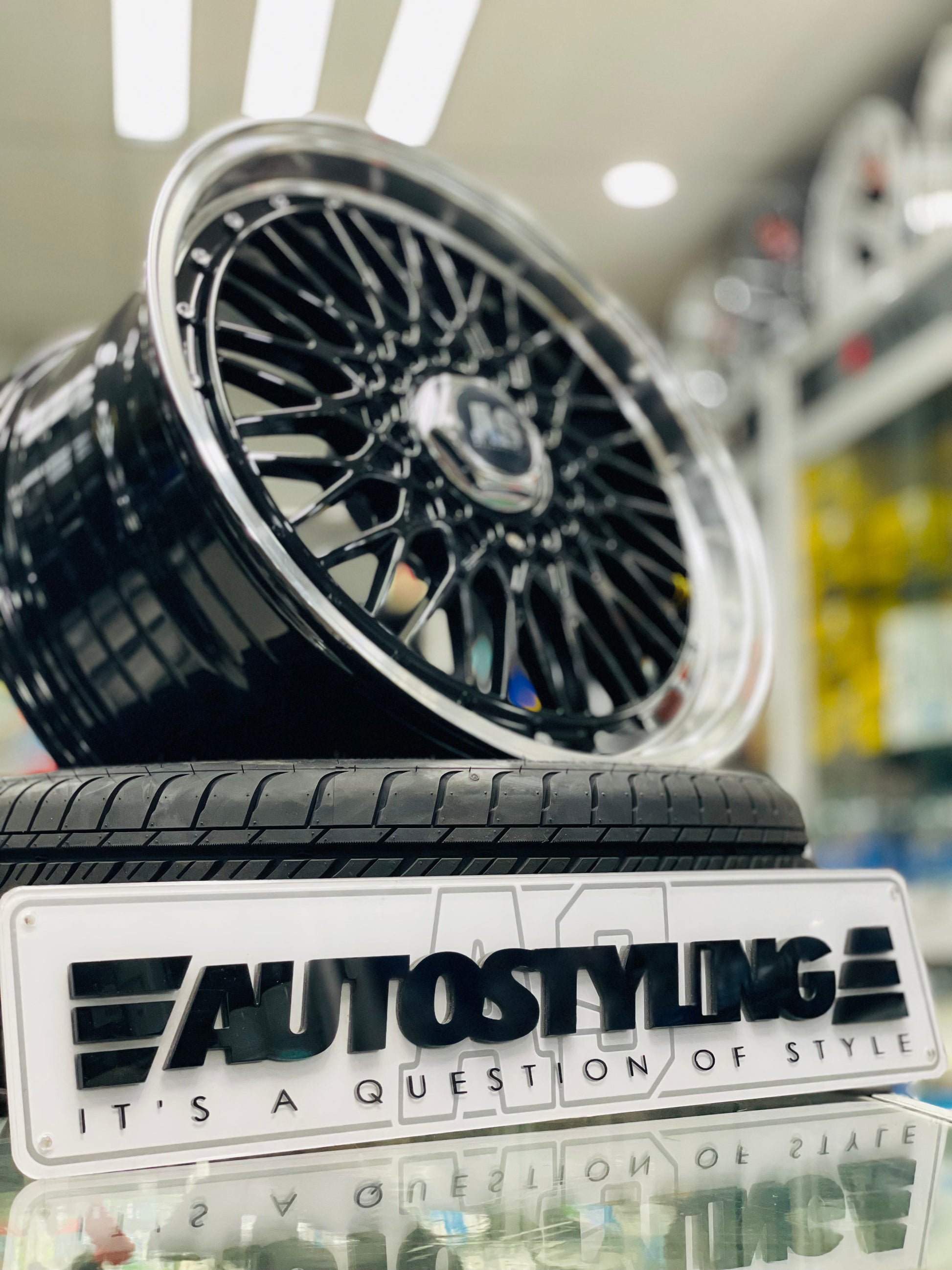 17” AS- 508 BBS STYLE MESH  BLACK wheels