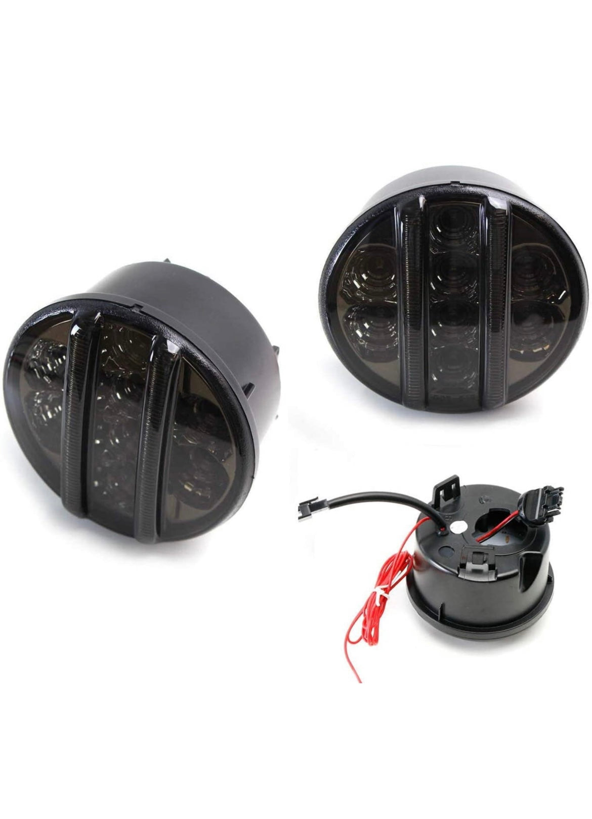 iJDMTOY (2) Smoked Lens LED Front Turn Signal Lamp Assembly Compatible With Jeep 2007-17 Wrangler (White LED Vertical Bars For Driving/DRL & Amber LED Dots For Turn Signal Lights)