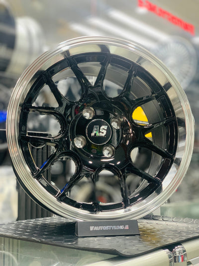 15” AS-TRW 1007 4/100 gloss black  wheels