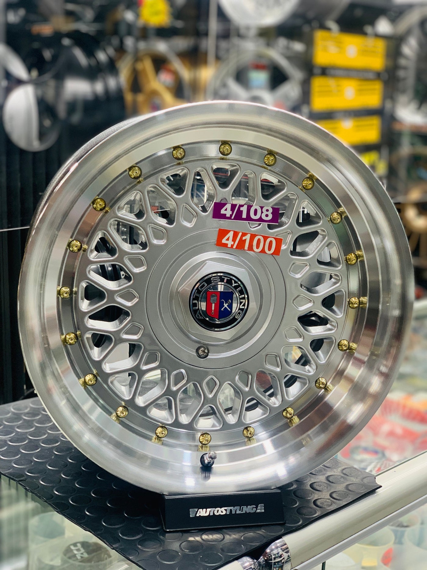 15” AS-PMESH 4x100  4x108 SILVER wheels