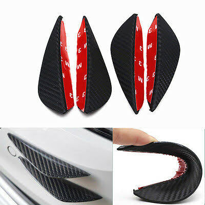 Car Front Bumper Canards Carbon Fiber Car-styling Bumper Lip Splitter Body Spoiler Canards Auto Exterior 4pce