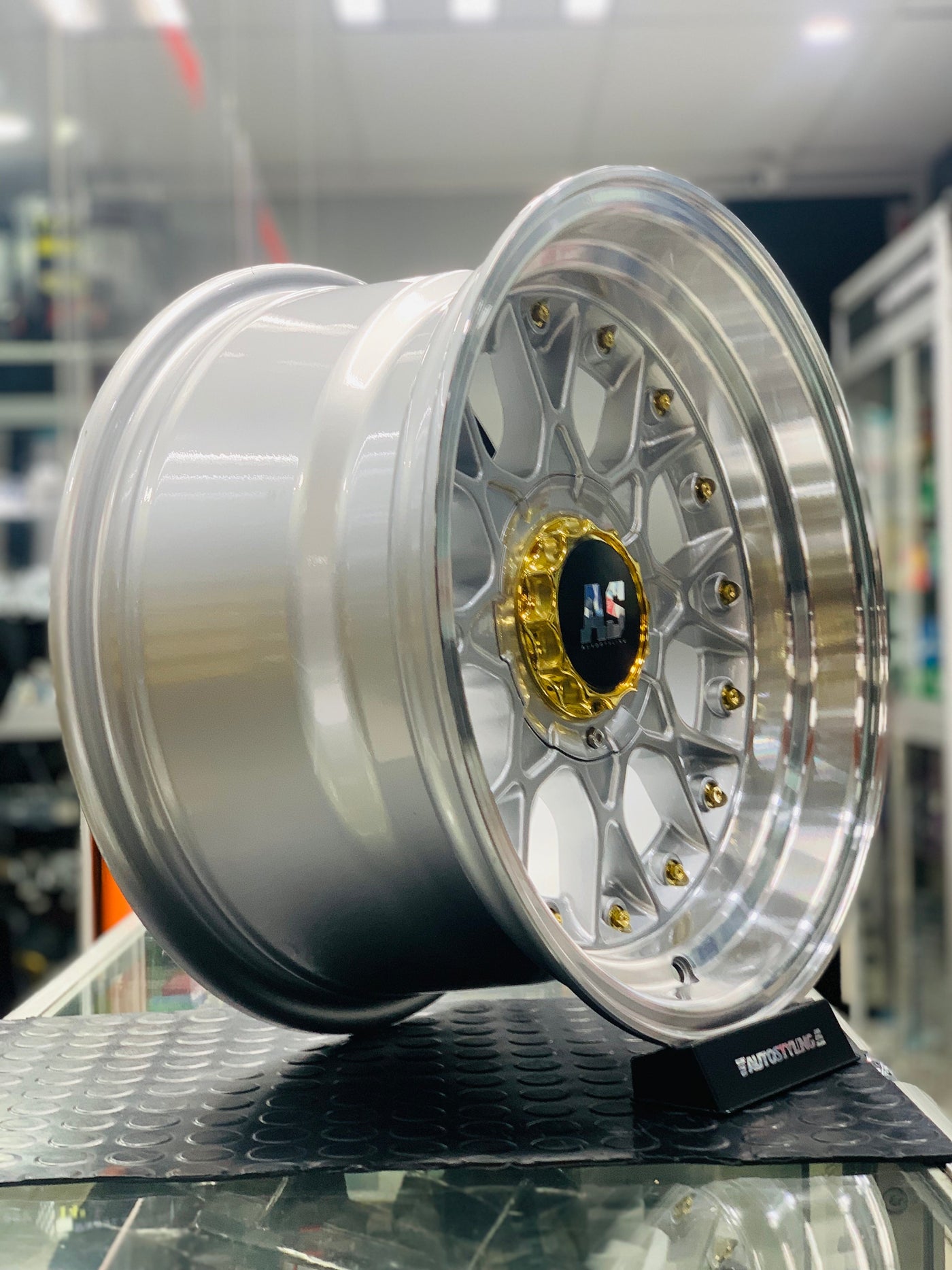 15'' AS- RC2 SILVER, GOLD STUDS 4x100 4x114 wheels