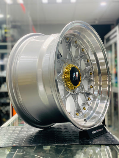 15'' AS- RC2 SILVER, GOLD STUDS 4x100 4x114 wheels