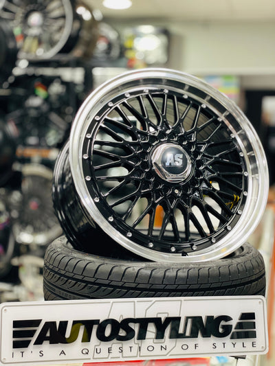 17” AS- 508 BBS STYLE MESH  BLACK wheels