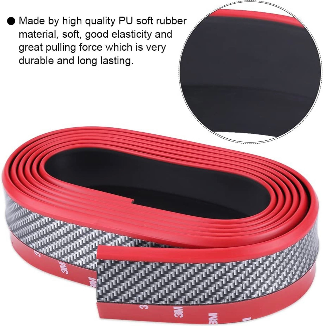 SAMURAI UNIVERSAL RUBBER FRONT SPOILER CARBON/ RED EDGE