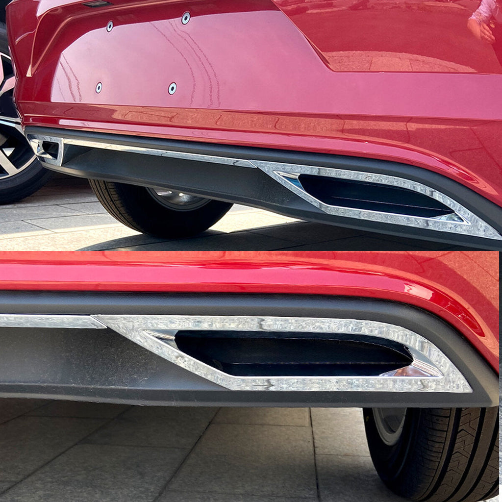 VW POLO 8 TSI TO R-LINE UPGRADE REAR DIFFUSER CHROME TRIMMING
