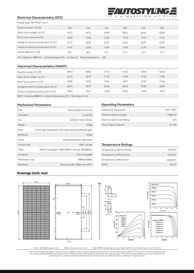 TW Solar - Solar Power Panels 550w Monocrystalline