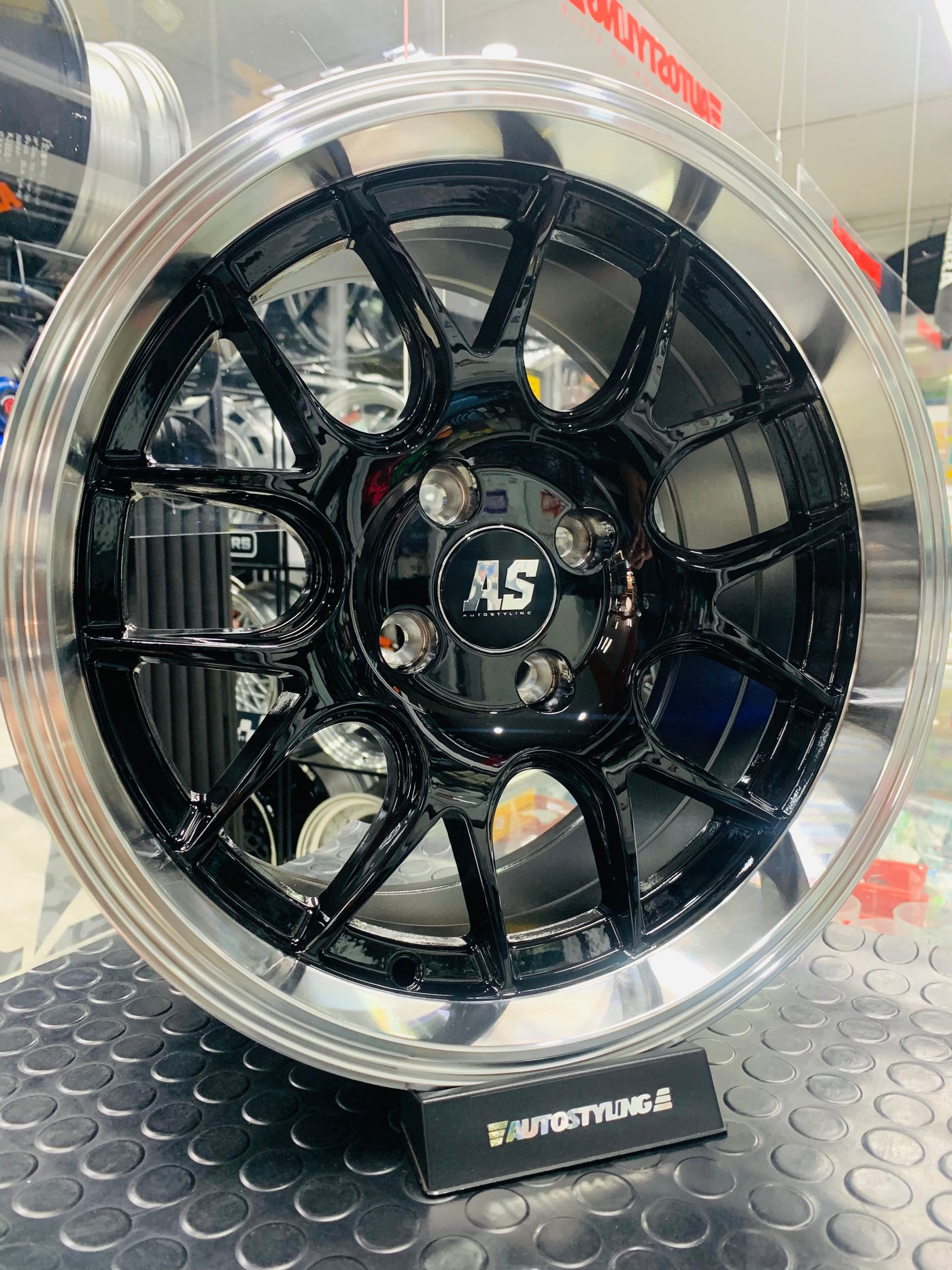 15” AS-TRW 1007 4/100 gloss black  wheels