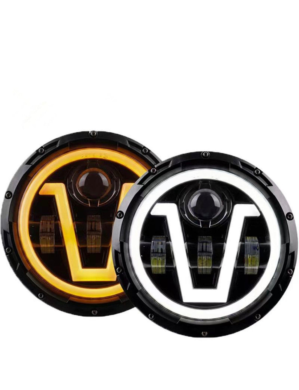 JEEP STYLE 7 INCH V HALO HEADLIGHTS