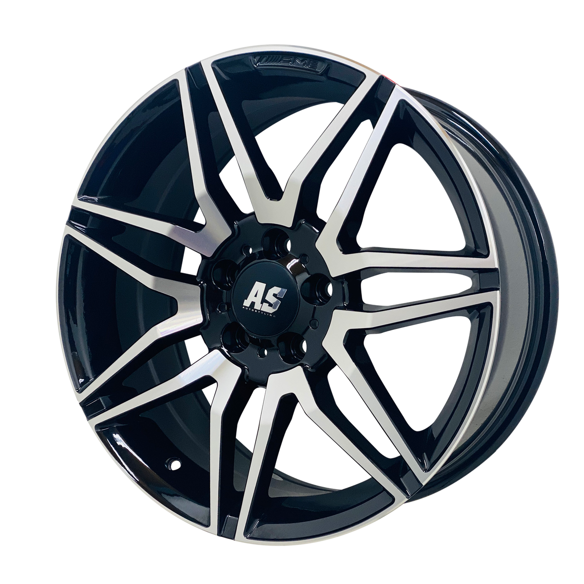 18” AS- AMG LINE 5/112 BLACK SILVER FACE