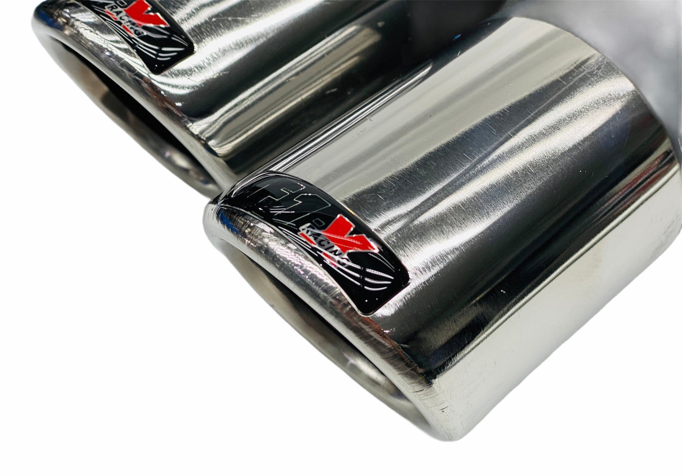 CHROME TIP GTI TWIN STAGGERED TAILPIECE 63MM