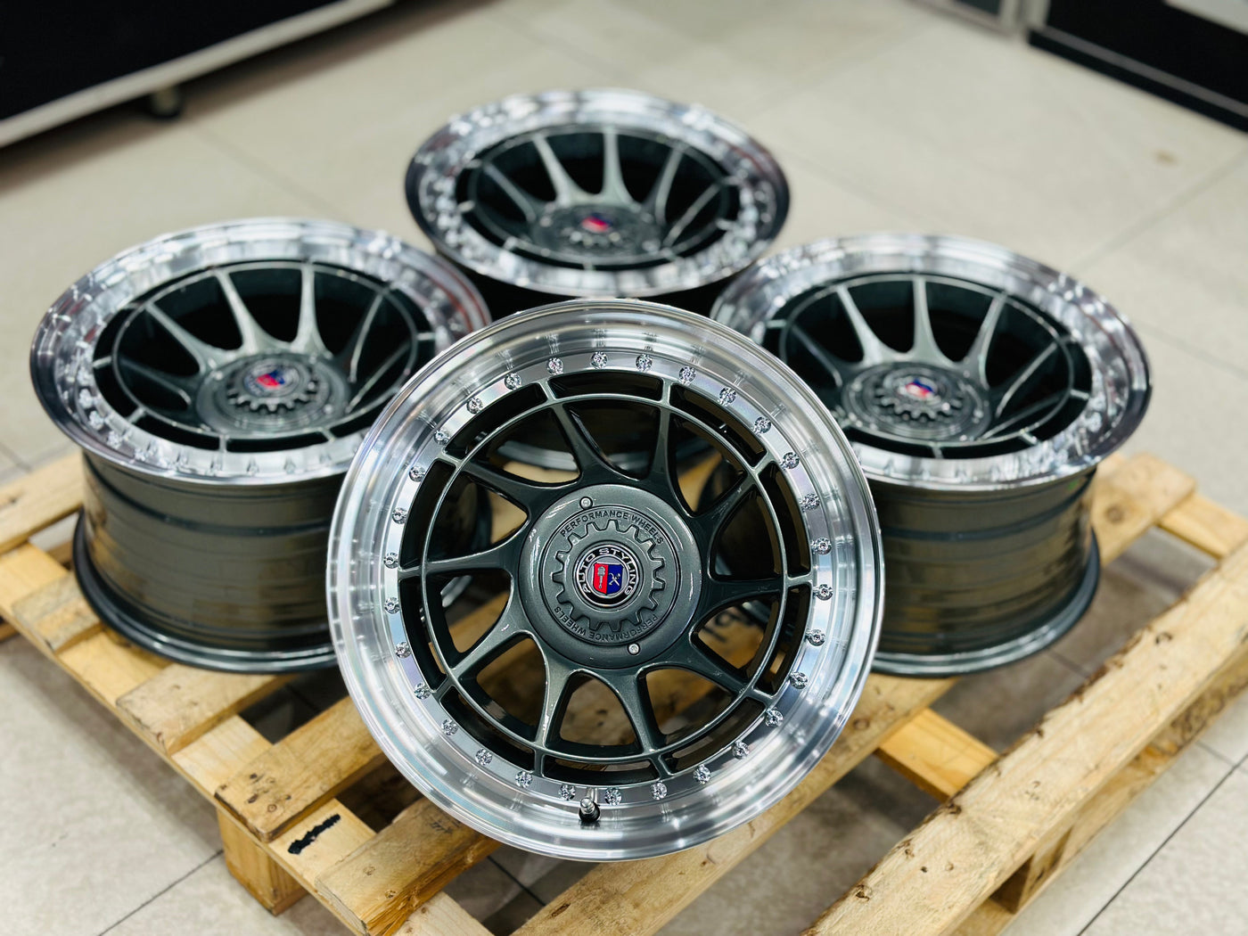 15” AS-7158  GUNMETAL 4/100 4/114 wheels