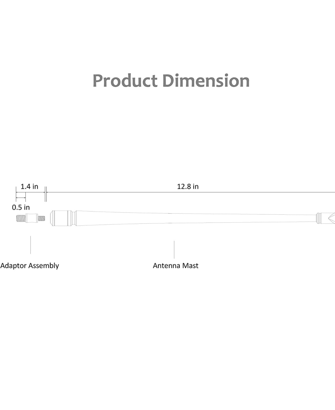 JEEP RYDONAIR 13” RUBBER/CARBON REPLACEMENT ANTENNA