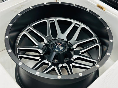 20” AS-0260 20X12J GLOSS BLACK/ SILVER DEMO SET