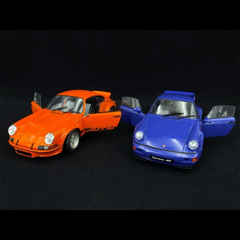 SOLIDO 1:18 SCALE MODEL CAR PORSCHE TWIN PACK 911 RSR & 964 RS 1990