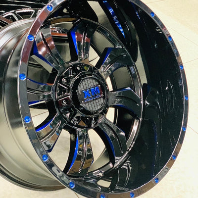 20” AS-XM322   20X12J GLOSS BLACK/ BLUE