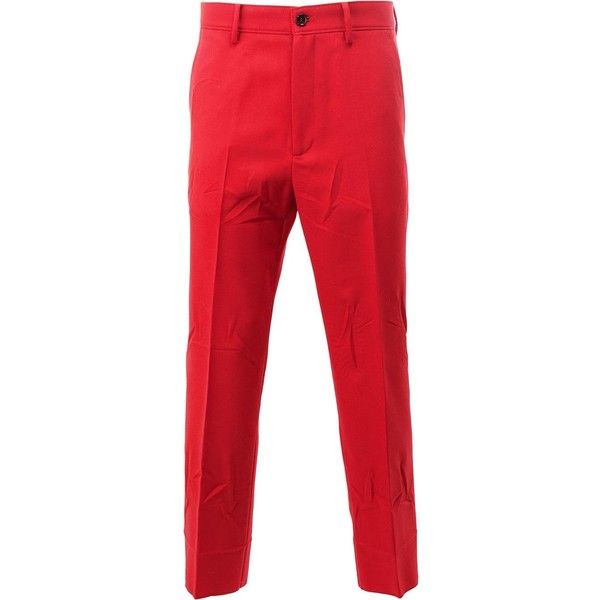 Manfinity Bizformal Men's Red Linen Texture Suit Pants