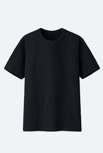 Black Organic Cotton Tee. Classic crew neck