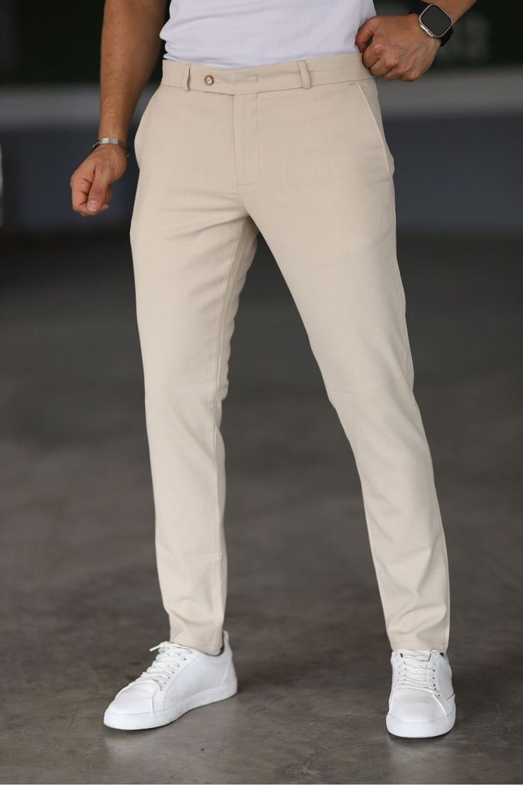 Men's Casual Commuting Solid Color Tapered Pants