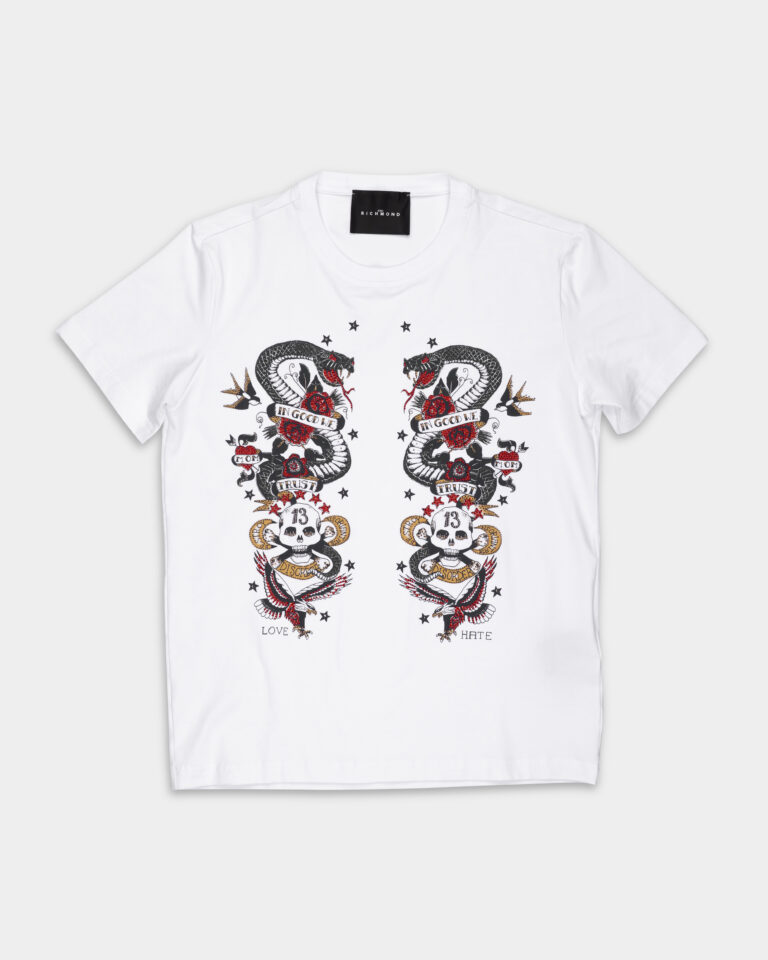 John Richmond Men’s Blese Slim T-Shirt | RMP25477TSIT White