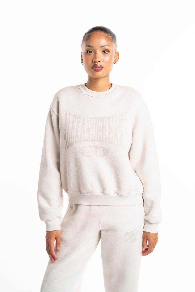 Alexander Wang Graphic Crewneck Sweatshirt Dirty White 4CC2251539 132