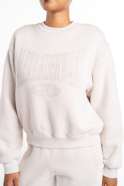 Alexander Wang Graphic Crewneck Sweatshirt Dirty White 4CC2251539 132