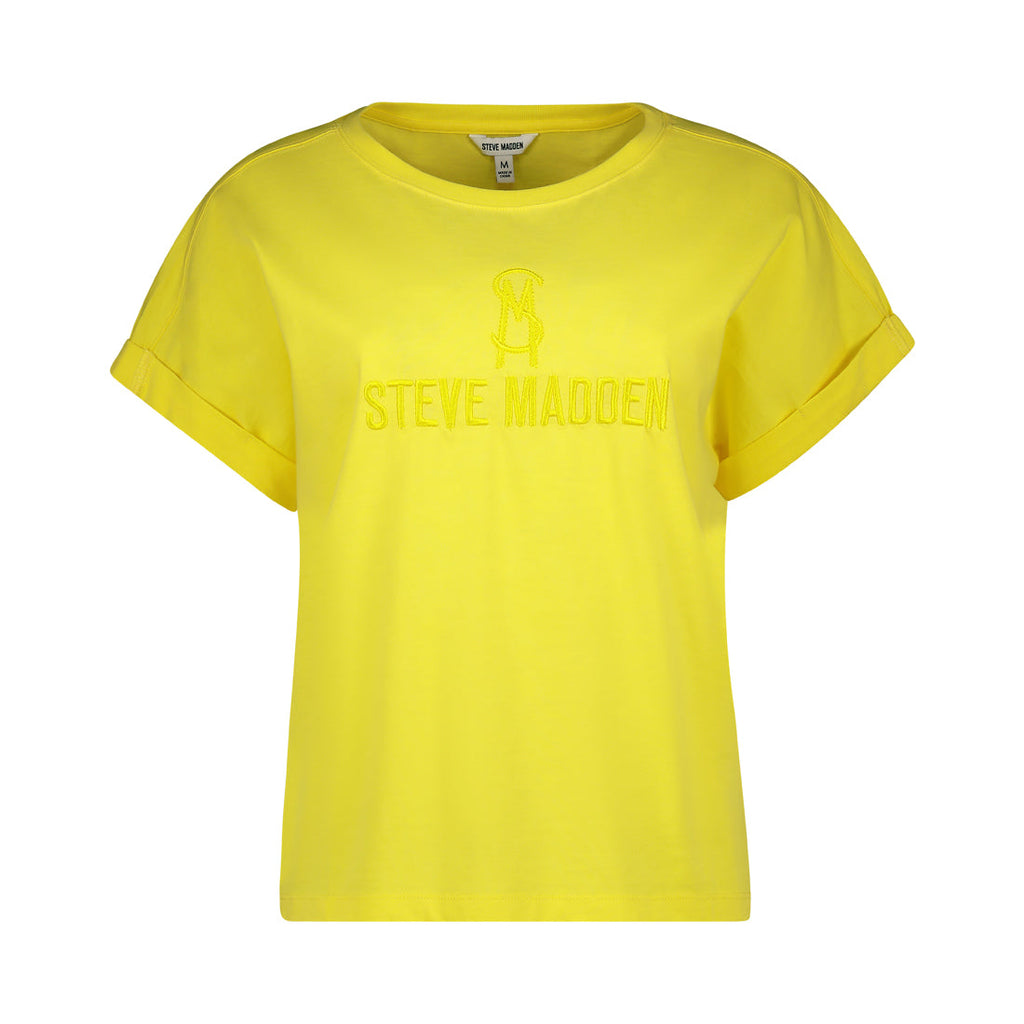 CALI LADIES KNITTED T-SHIRT YELLOW